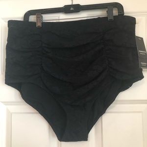 Black lace swim bottoms